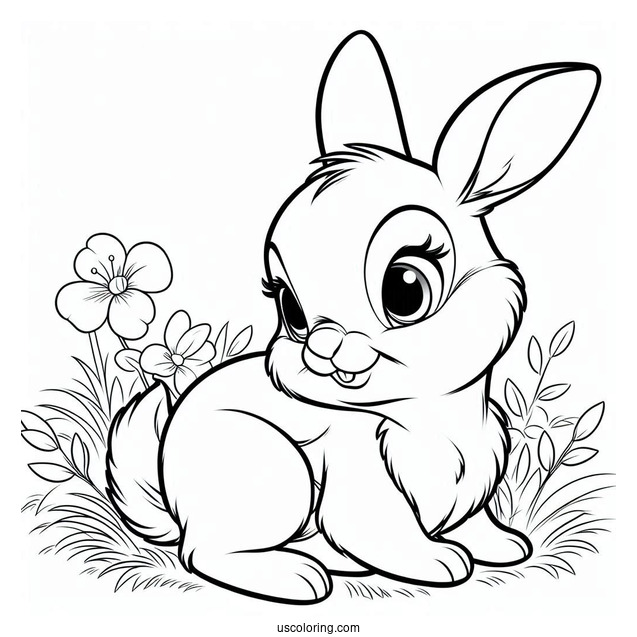 Thumper Rabbit From Bambi Coloring Page