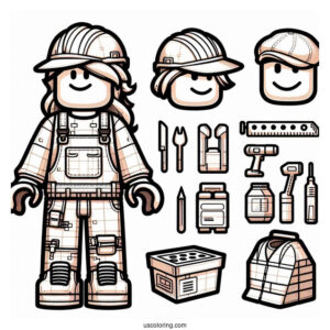 Roblox Construction Skins Coloring Sheet