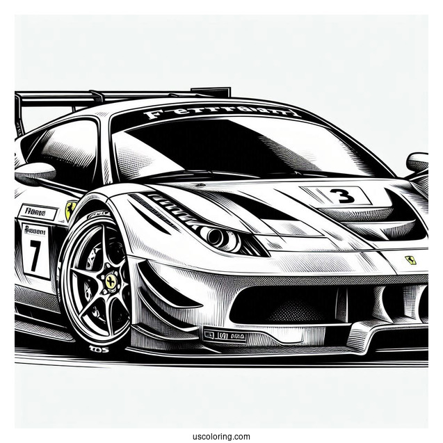 Ferrari Race Car Coloring Picture