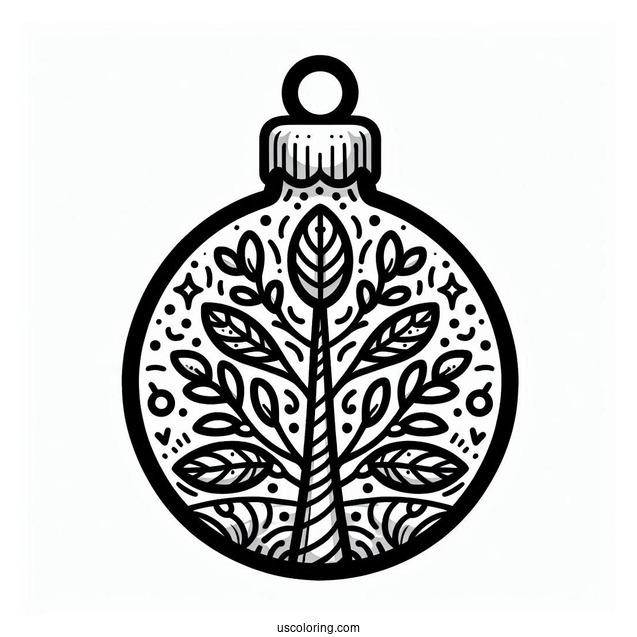 Cartoon Tree Ornament Christmas Ornaments Coloring Page