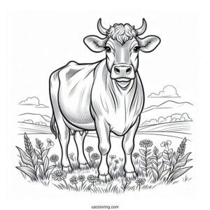Brown Swiss Cow Standing In Field