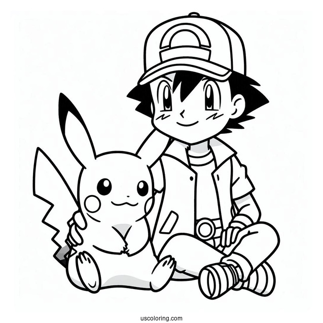 Ash And Pikachu To Color