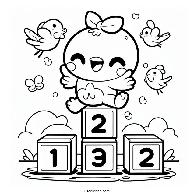 Numberblocks Coloring Page 2 Jumping