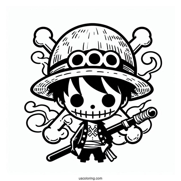 One Piece Coloring Page Of Straw Hat Pirates