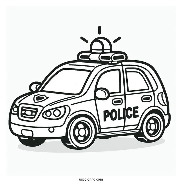 Coloring Page Of Police Car For Preschoolers
