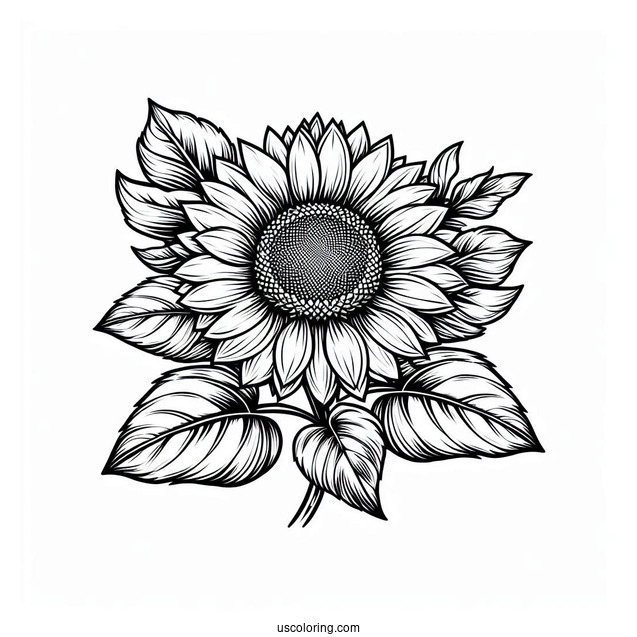 Sunflowers In Field To Color