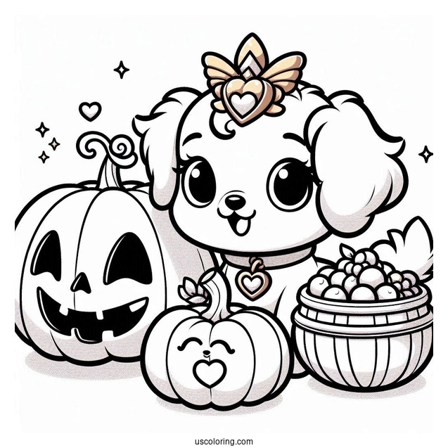 Palace Pets Coloring Page Of Cute Pumpkin, Treasure, And Berry For Kids