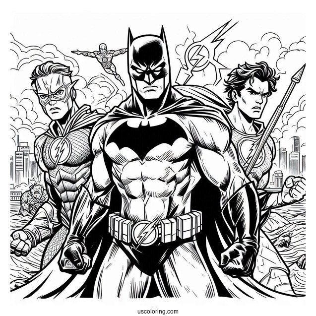 Justice League Coloring Page Of Comic Batman