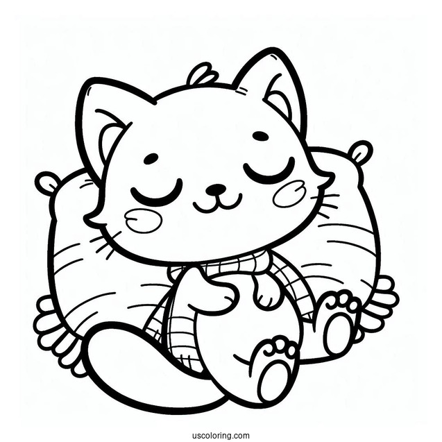Smiling Critters Coloring Page Of Simple CatNap Outline