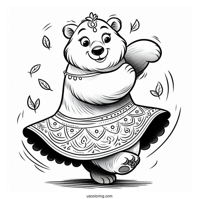 Baloo Bear Coloring Page From Jungle Book Dancing
