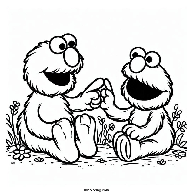 Elmo Playing With Kid Muppet