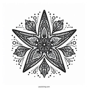 Simple Starfish Coloring Page Mandala For Kids