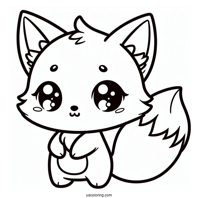 Chibi Fox Coloring Page For Kids