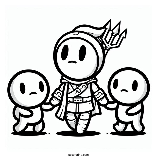 General Guy Leading Two Shy Guy Coloring Page