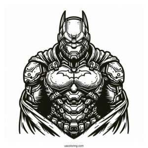 Coloring Sheet Of Batman In Armored Batsuit