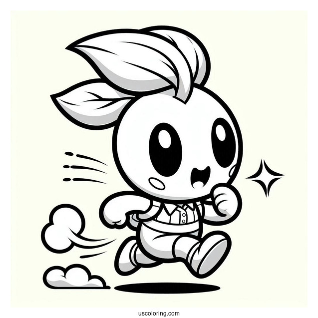 Brawl Stars Coloring Page Of Sprout Running Away From Rosa