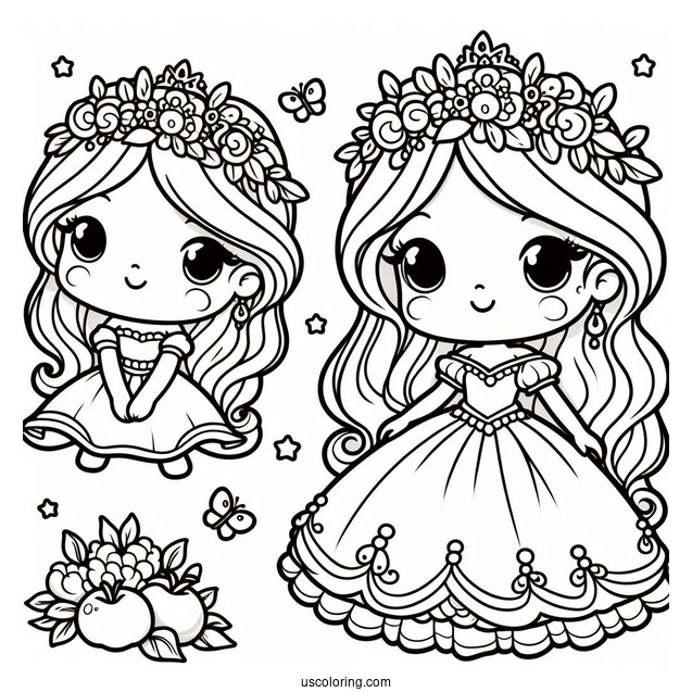 SImple Princess Coloring Page Outline For Preschoolers