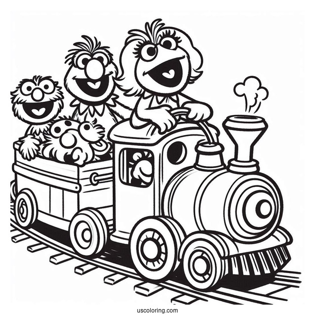 Baby Muppets Coloring Page Of Riding The Train