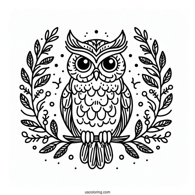 Simple Outline Of Owl To Color