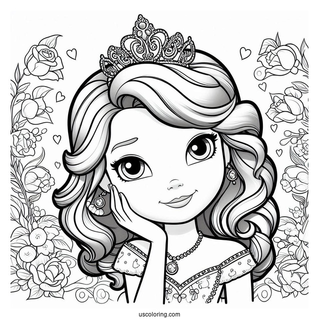 Sofia The First Coloring Page With Princess Amber