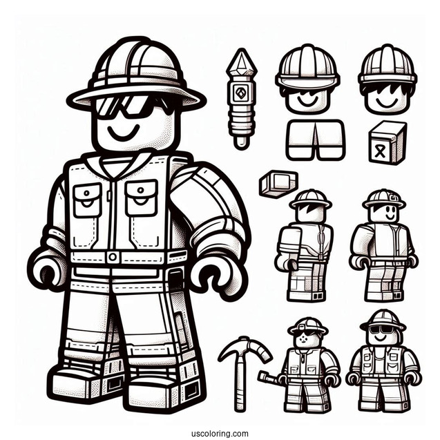 Roblox Construction Skins Coloring Sheet