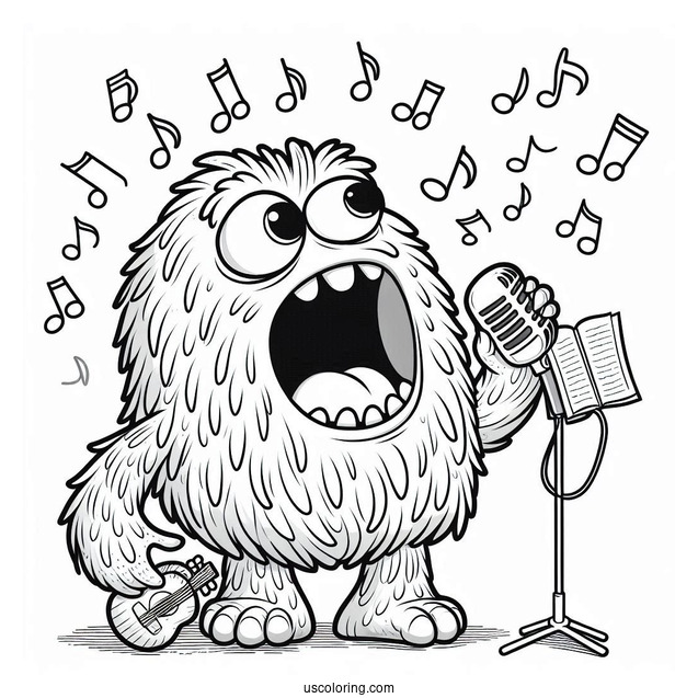 My Singing Monsters Coloring Page Of Mammott Singing Passionately