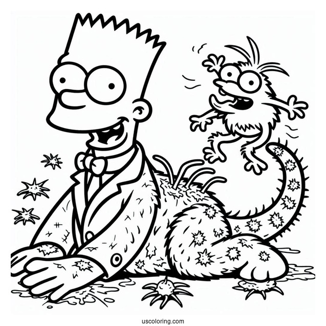 Coloring Page Of Itchy And Scratchy_