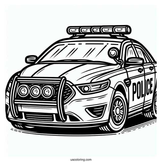 Simple Outline Of Police Car To Color