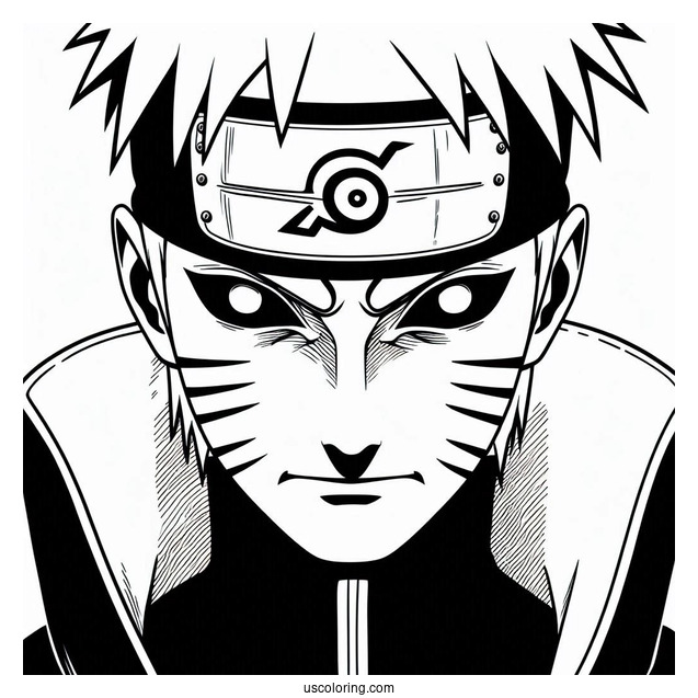 Naruto Coloring Page Of Villain Pain with Rinnegan Eyes