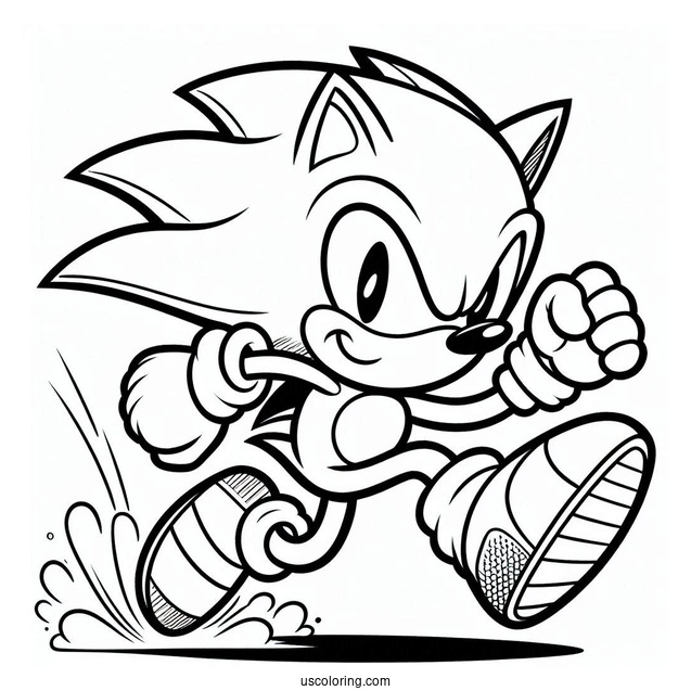 Coloring Sheet Of Sonic Running