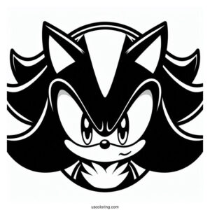 Simple Shadow Sonic Coloring Page The Hedgehog Face For Kids