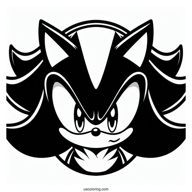 Simple Shadow Sonic Coloring Page The Hedgehog Face For Kids