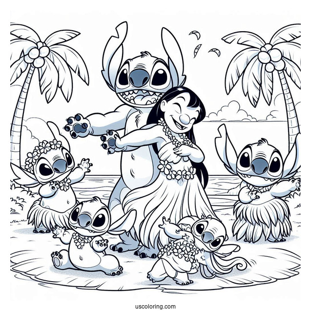 Lilo and Stitch With Friends Hula Dancing