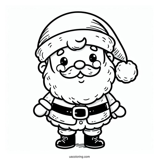 Easy Santa To Color For Preschoolers