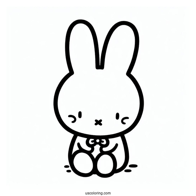 Simple Miffy Coloring Page Outline