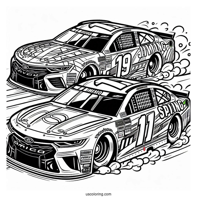 NASCAR Coloring Page Racing Cars For Kids
