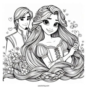 Rapunzel With Long Hair Coloring Page