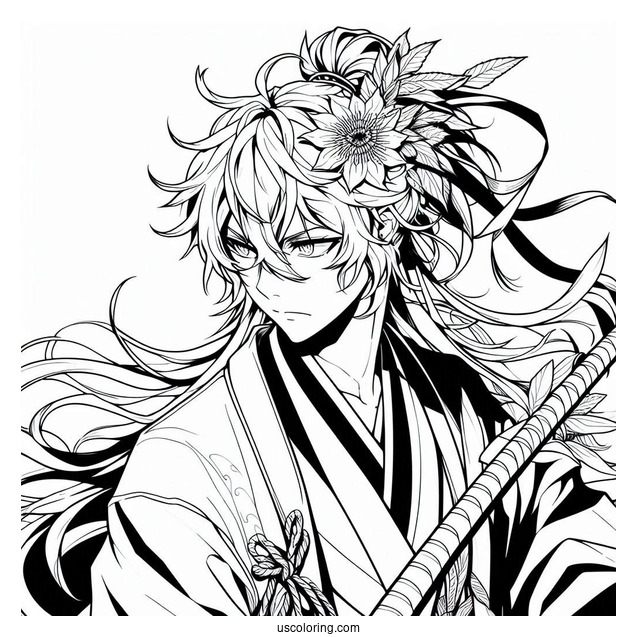 Manga Coloring Page Of The Elusive Samurai