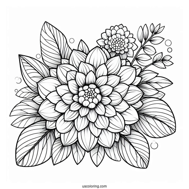 Flower Coloring Pages Of Linda s Baby Dahlia