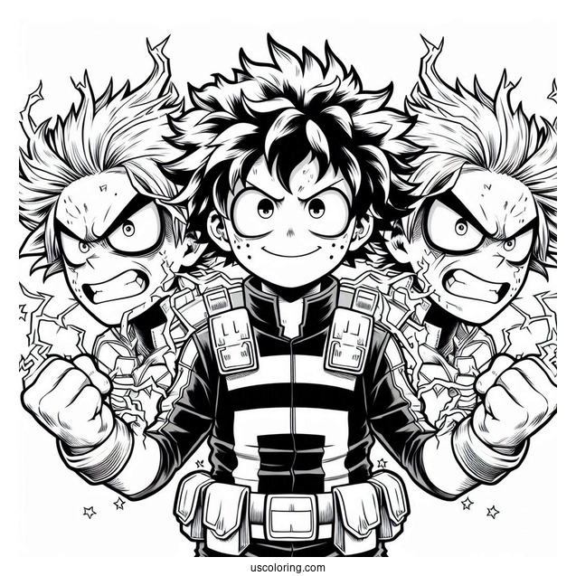 Detailed Villain Deku Coloring Page