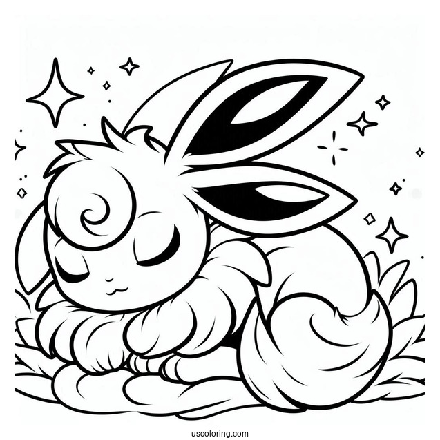 Sleepy Sylveon Coloring Page