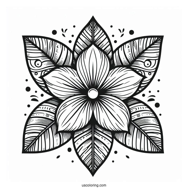 Tropical Flower Mandala Coloring Page