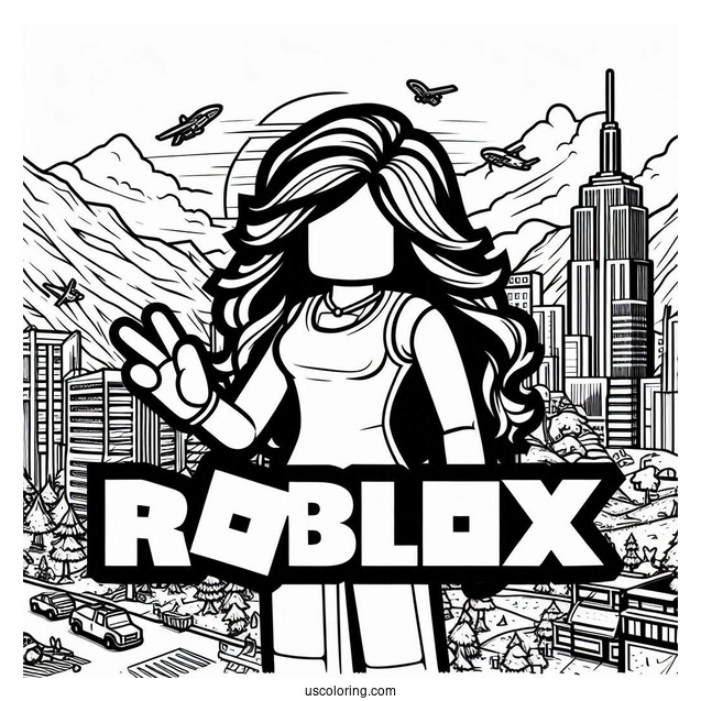 Roblox Logo Coloring Page For Kids