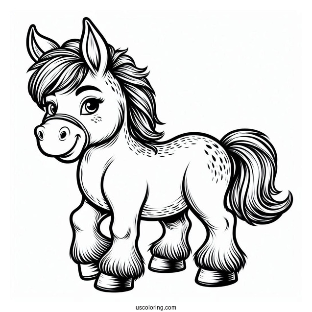 Donkey As a Horse Coloring Page