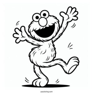 Dancing Elmo Coloring Page