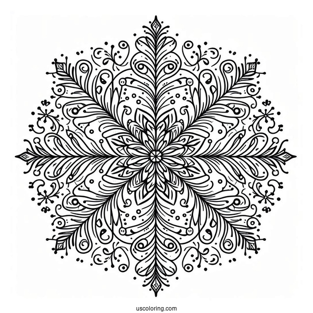 Snowflake Coloring Page Ornaments