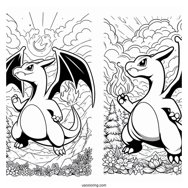Coloring Sheet Of Charizard Poster