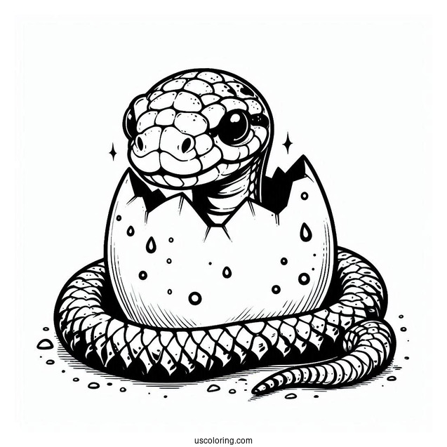 Baby Snake Hatching From Egg