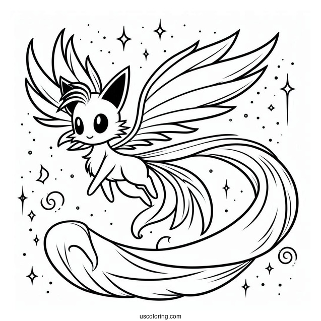 Easy Flying Tails Coloring Page For Kids