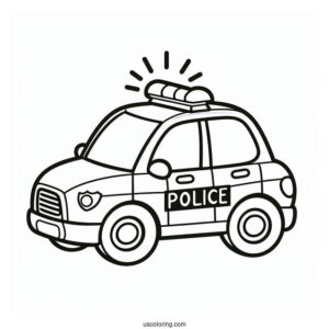 Poli Police Car Coloring Page For Preschoolers